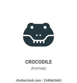 Crocodile vector icon on white background. Flat vector crocodile icon symbol sign from modern animals collection for mobile concept and web apps design.