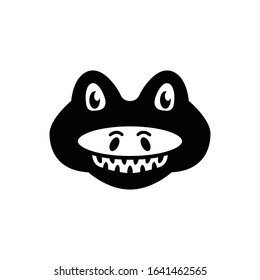 Crocodile vector icon on white background.