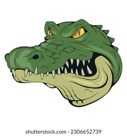 Crocodile. Vector illustration of a angry alligator. Marine or river predatory