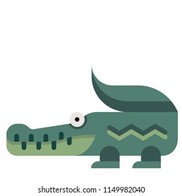 Crocodile vector illustration in flat color design