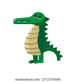 Ilustración vectorial de cocodrilo aislada sobre fondo blanco
