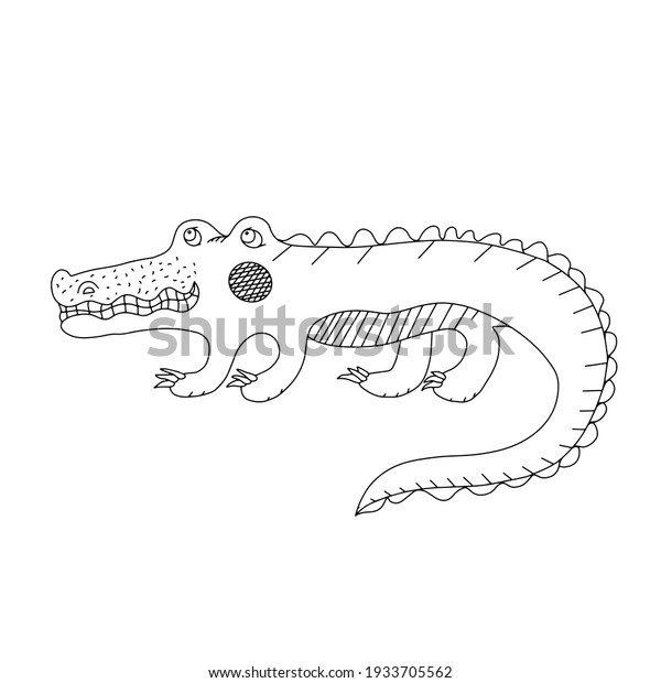 Crocodile Vector Illustration On White Background Stock Vector (Royalty ...