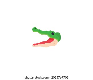 Crocodile vector isolated icon. Alligator emoji illustration. Crocodile vector isolated emoticon