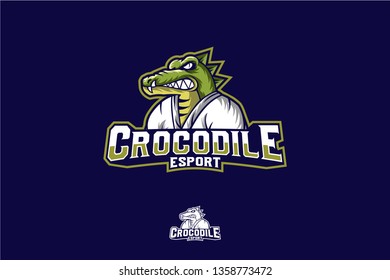 Crocodile vector, karate logo, esport crocodile