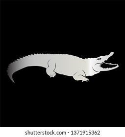 crocodile vector logo with reptile silhouette like lizard and carnivore gator