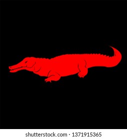 crocodile vector logo with reptile silhouette like lizard and carnivore gator