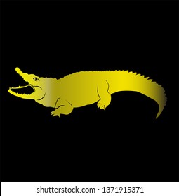 crocodile vector logo with reptile silhouette like lizard and carnivore gator