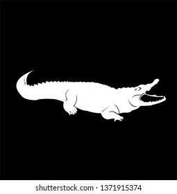 crocodile vector logo with reptile silhouette like lizard and carnivore gator