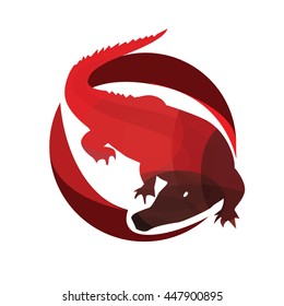 crocodile vector logotype. Alligator vector logotype.  crocodile vector illustration.  Alligator vector illustration.