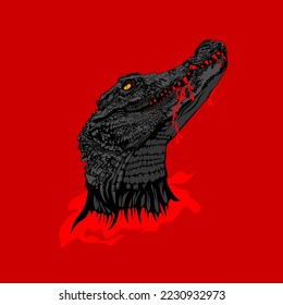 Crocodile vector moster illustration editable