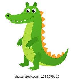 Crocodile vector on white background.