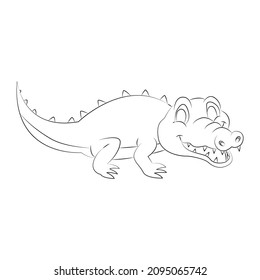 Crocodile vector outline black color