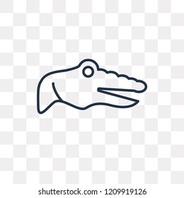 Crocodile vector outline icon isolated on transparent background, high quality linear Crocodile transparency concept can be used web and mobile