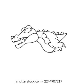 crocodile vector outline logo icon. Abstract vector graphic crocodile outline logo icon. simple elegant flat illustration style. great for silhouettes, predators, nature, etc.