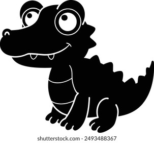 Crocodile vector silhouette art design