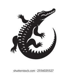 Crocodile vector silhouette art illustration