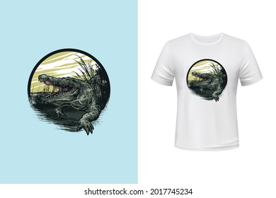 Crocodile vector t shirt design