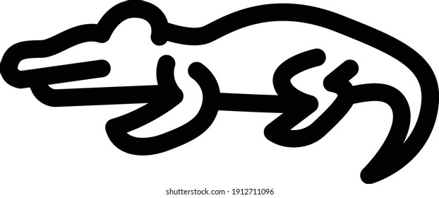 crocodile vector thin line icon