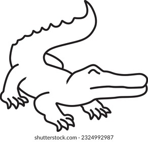 the crocodile is walking around with its legs and thick skin