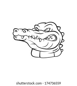 Crocodile Warrior vector illustration