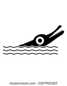 crocodile with water icon, vector best flat icon.