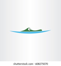 crocodile in water icon vector logo design