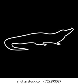 Crocodile white icon .