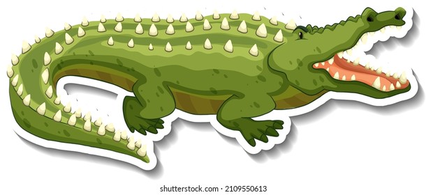 Crocodile wild animal cartoon sticker illustration