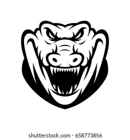 crocodile wild animal head mascot vector illustration logo