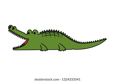 crocodile wild animal icon