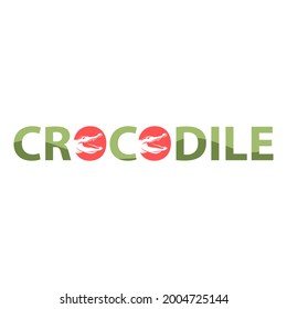 Crocodile Writing Typography Vector Design