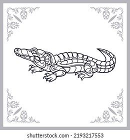 Crocodile zentangle arts isolated on white background