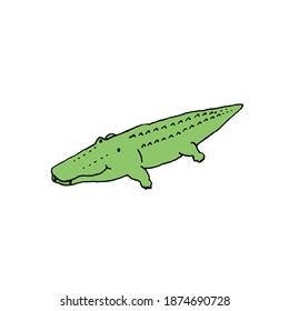 Crocodiles. Hand-drawn vector simple cartoon