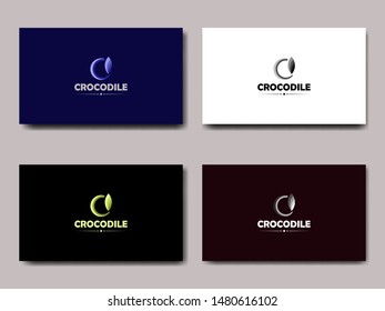 Crocodiles logo vector on business card design, vector for business card design.