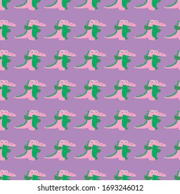 Crocodiles pattern, illustration, vector on white background