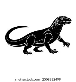 Silhueta de crocodilos, preto e branco vitor arte ilustração eps 
