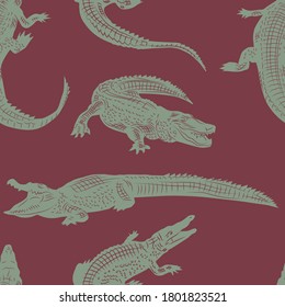 Crocodiles. Vector pattern for your design.