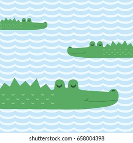 Crocodiles in water