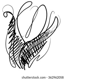 crocus, bulbs, tulips, spring, bloom. Drawing vector graphics with floral pattern for design. Floral flower natural design. Graphic, sketch drawing. lily, tulip.
