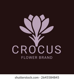 Crocus Flower Brand Logo, Orchid flower logo design vector, Natural logo, 