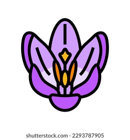 crocus flower spring color icon vector. crocus flower spring sign. isolated symbol illustration