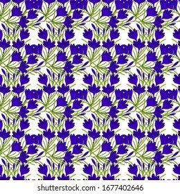 crocus flowers seamless pattern. eps 10 vector stock illustration.