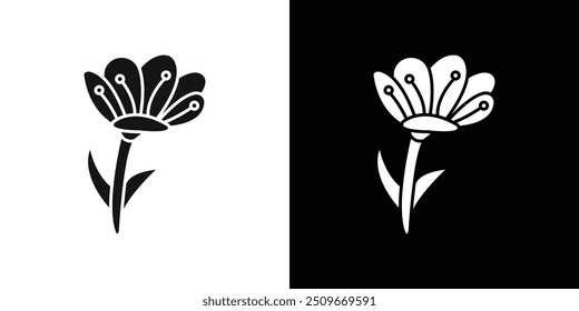 Crocus Icon Flat vector set outline