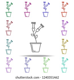crocus in pot outline icon. Elements of Flower in multi color style icons. Simple icon for websites, web design, mobile app, info graphics