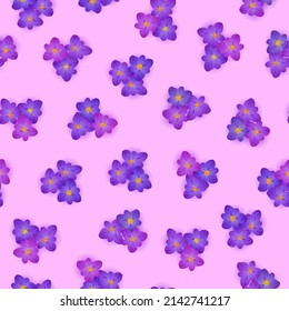 Crocus spring flowers seamless pattern vector card or banner background. Saffron flowers crocus blossom spring floral design. Saffron bloom floral pattern. Spring violet puprle blossom fashion print