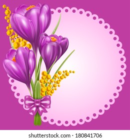 Crocuses. Beautiful spring flowers. Vector illustration.