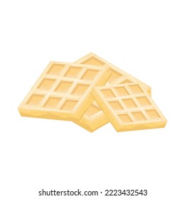 Croffle, croissant waffle korean pastry. Vector illustration