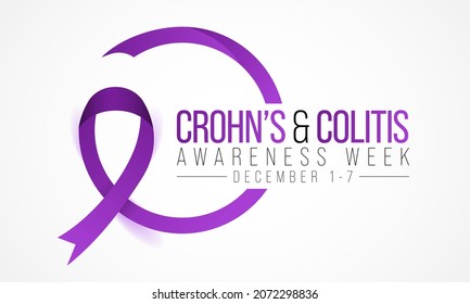 Crohn's And Colitis Awareness Week Is Observed Every Year In December, Are Diseases That Inflame The Lining Of The GI Tract And Disrupt Body's Ability To Digest Food, Absorb Nutrition. Vector Art