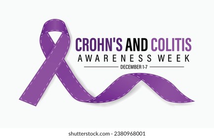 Crohn's and Colitis Awareness Week is observed every year in December 1-7 Vector illustration design. Banner, poster, card, background design.