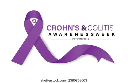 Crohn's and Colitis Awareness Week is observed every year in December 1-7 Vector illustration design. Banner, poster, card, background design.